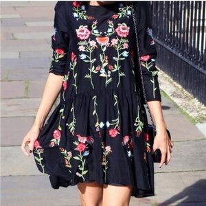 Zara Embroidered Floral Mini Sundress
